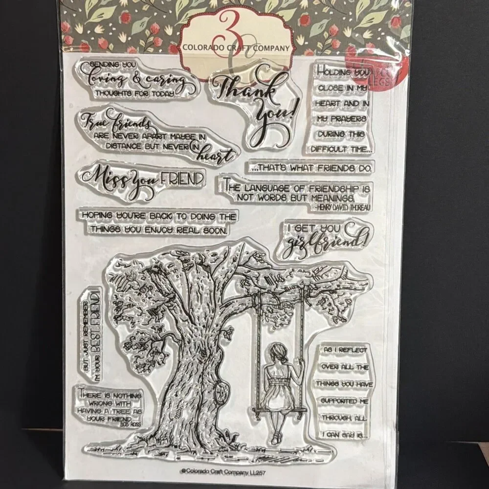 Reflection Tree CLEAR Rubber Stamps Set Colorado Craft Company LL257